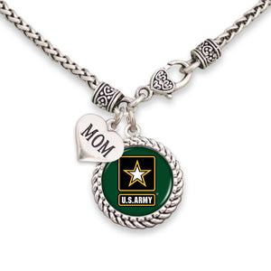U.S. Army Accent Charm Braided Necklace