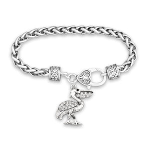 Pelican Crystal Charm Bracelet