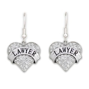 Crystal Lawyer Heart Earrings