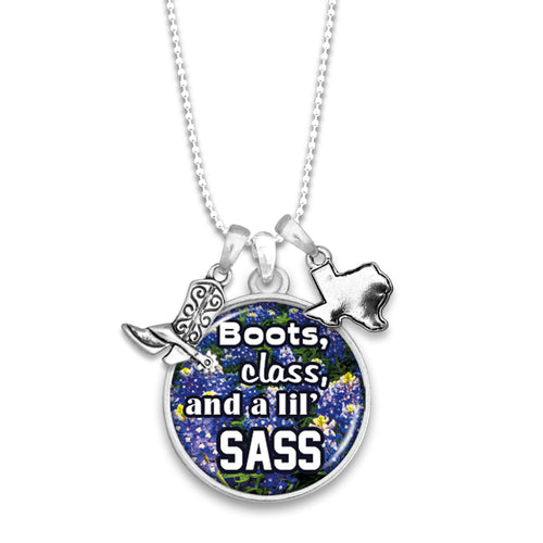 Texas State Pride ''Boots Class & A Lil Sass'' Necklace