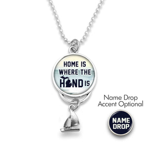 Michigan State Pride ''Car Charm- Home Is Where The Hand Is Rearview Mirror Charm'' Necklace