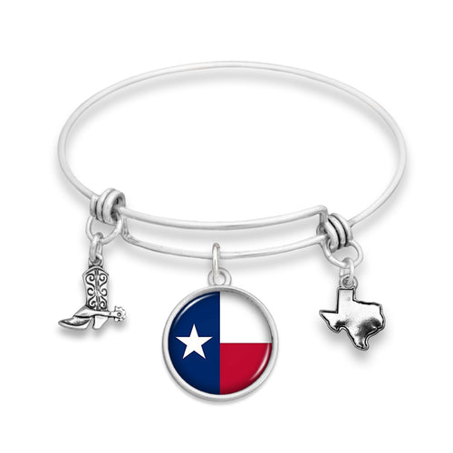Texas State Pride ''State Pride Wire Bangle Flag'' Bracelet