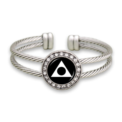Al-Anon Cuff Bracelet with Crystal Charm