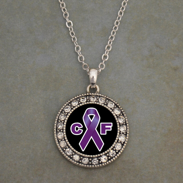 Cystic Fibrosis Awareness Crystal Charm Necklace