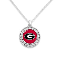 Georgia Bulldogs Kenzie Round Crystal Charm Necklace