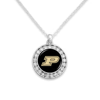 Purdue Boilermakers Kenzie Round Crystal Charm Necklace
