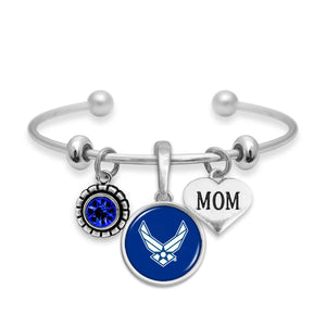 U.S. Air Force Mom Accent Charm Bracelet