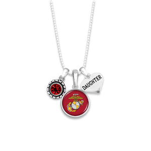 U.S. Marines Triple Charm Necklace for Daughter