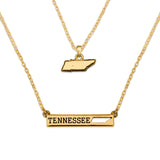 Tennessee State Pride ''Gold Double Down State'' Necklace