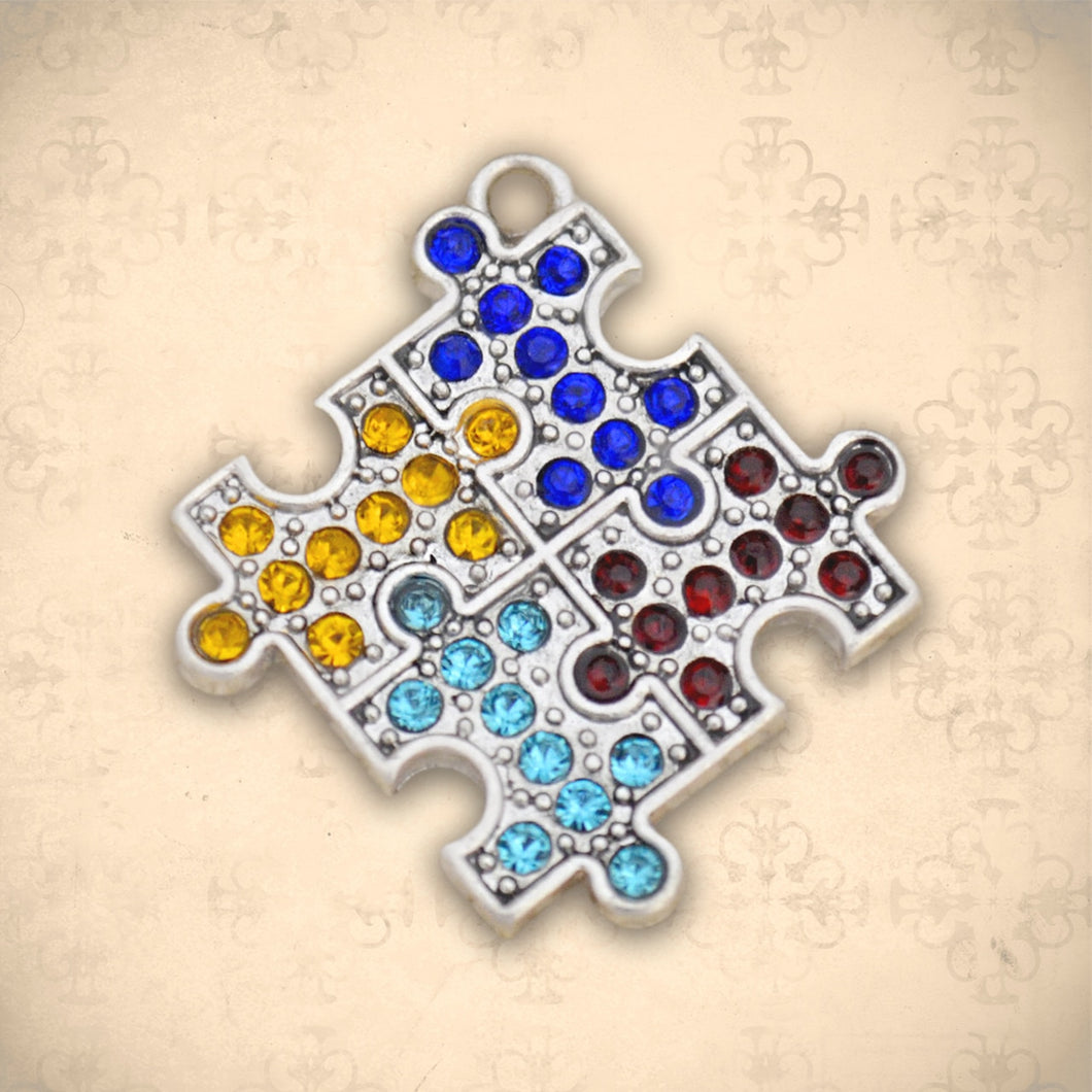Autism Awareness Puzzle Crystal Charm