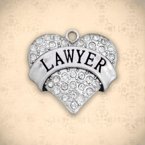 Occupations- Crystal Lawyer Heart Charm