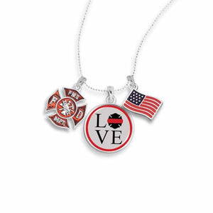Firefighter Love Charm Necklace