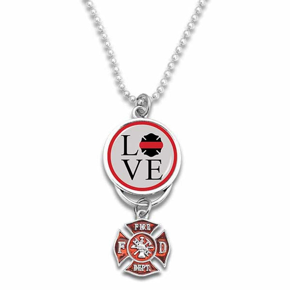 Firefighter Love Rearview Mirror Charm