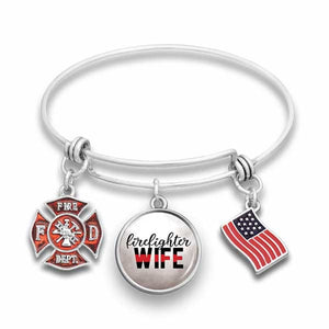 Firefighter Wire Bangle Bracelet for Wife
