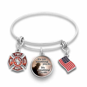 Something Firefighters Are Wire Bangle Bracelet