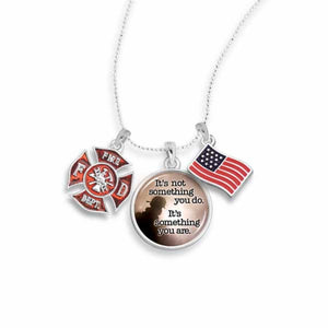 Firefighter Triple Charm Necklace