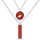 U.S. Marines Double Down Charm Necklace