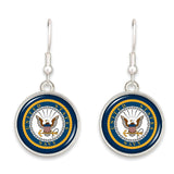 U.S. Navy Seal Round Charm Earrings