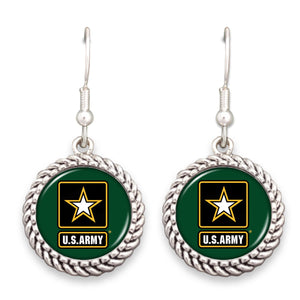 U.S. Army Logo Rope Edge Earrings