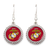 U.S. Marines Logo Rope Edge Charm Earrings
