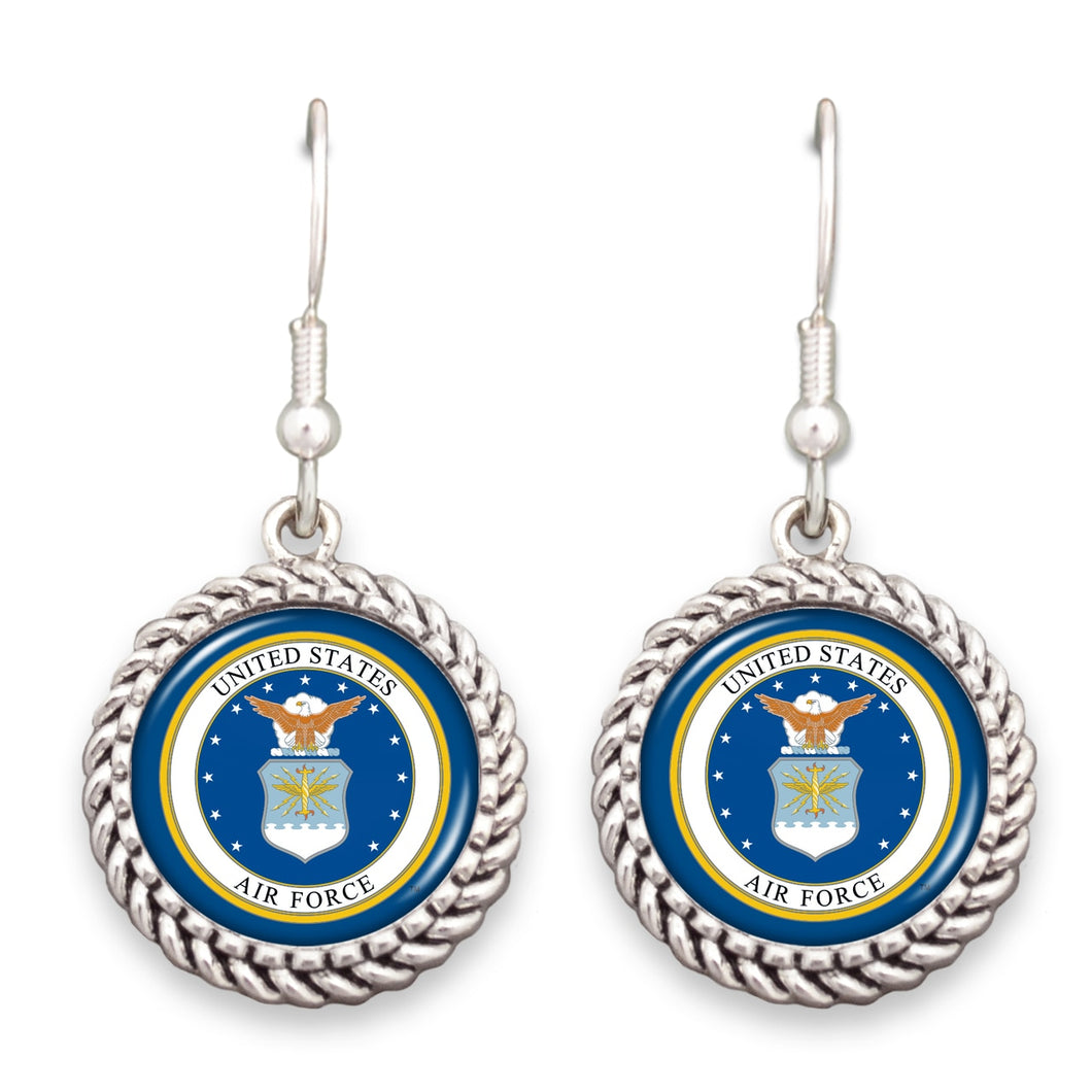 U.S. Air Force Seal Rope Edge Charm Earrings