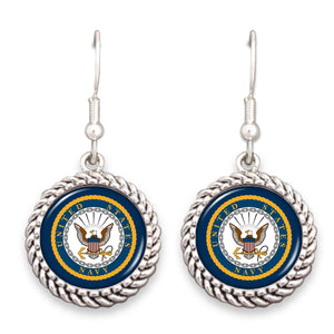 U.S. Navy Seal Rope Edge Charm Earrings