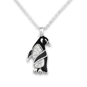 Penguin Crystal Charm Necklace