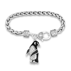 Penguin Crystal Charm Bracelet
