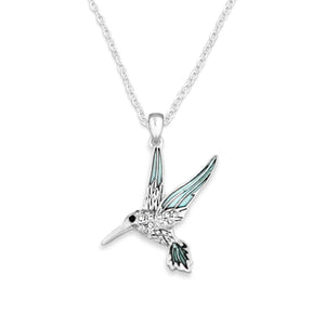 Hummingbird Crystal Charm Necklace