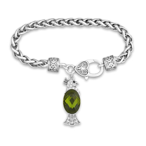 Parrot Crystal Charm Bracelet