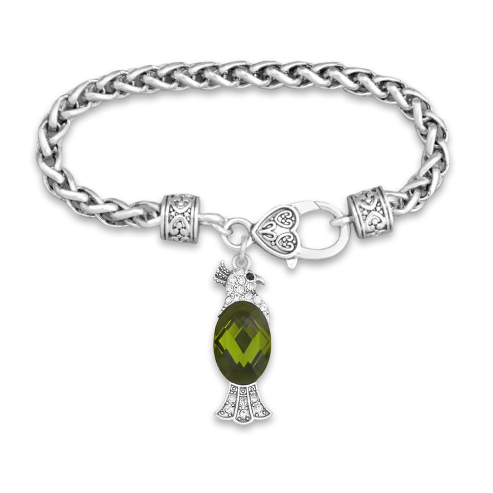 Parrot Crystal Charm Bracelet