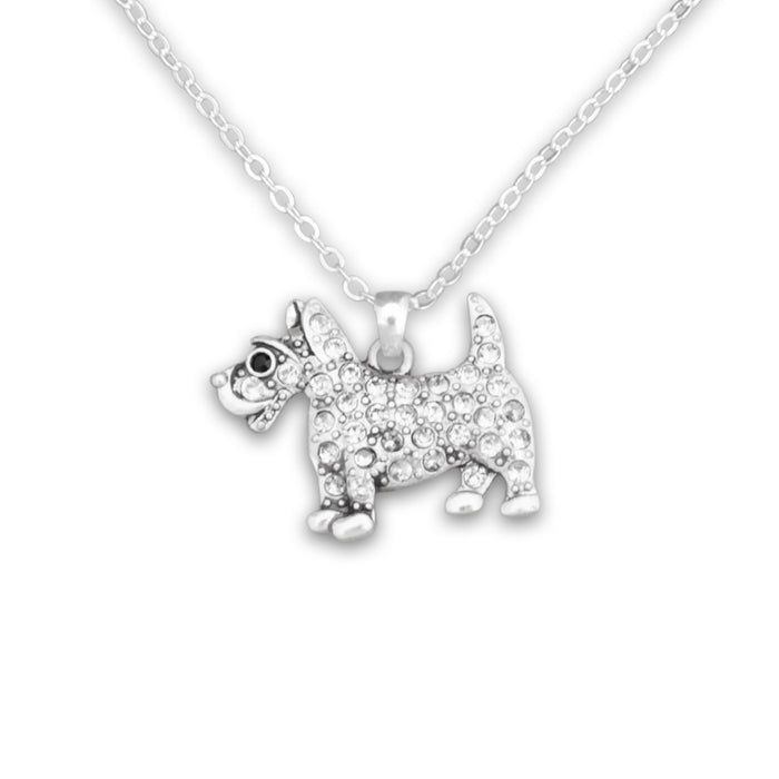Pet Lover- Crystal Spotted Terrier Necklace