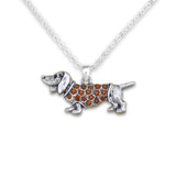 Pet Lover- Crystal Dachshund Necklace