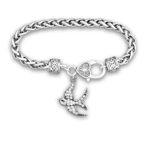 Sparrow Crystal Charm Bracelet