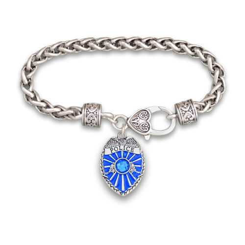 Crystal Police Badge Bracelet