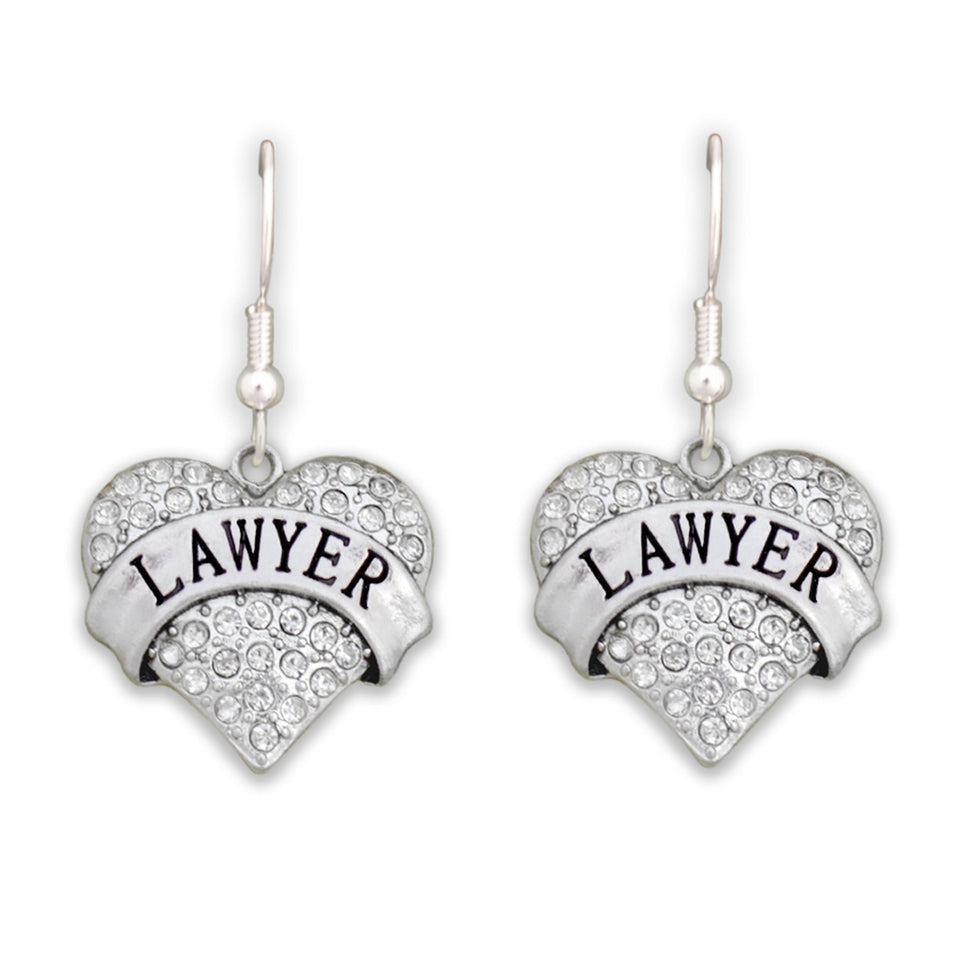 Crystal Lawyer Heart Earrings