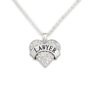 Crystal Lawyer Heart Necklace