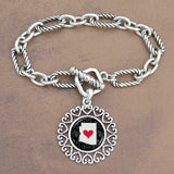 Twisted Chain Link Toggle Clasp Heartland Bracelet with Arizona State Charm