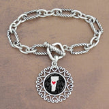 Twisted Chain Link Toggle Clasp Heartland Bracelet with Vermont State Charm