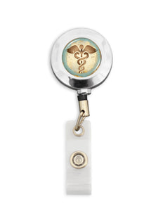 Caduceus Medical Badge Clip Reel
