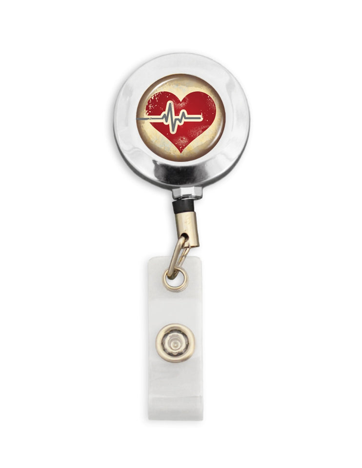 Heart Rate Medical Badge Clip Reel