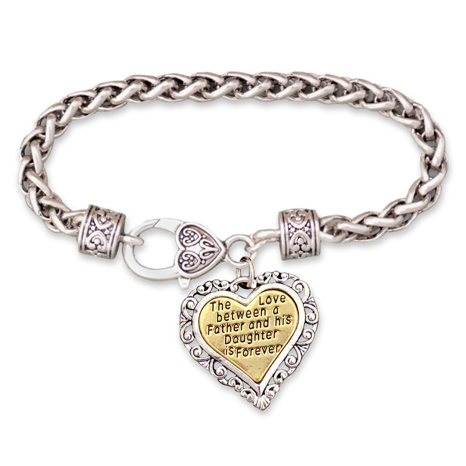 The Love Between Father and Daughter Braided Clasp Bracelet