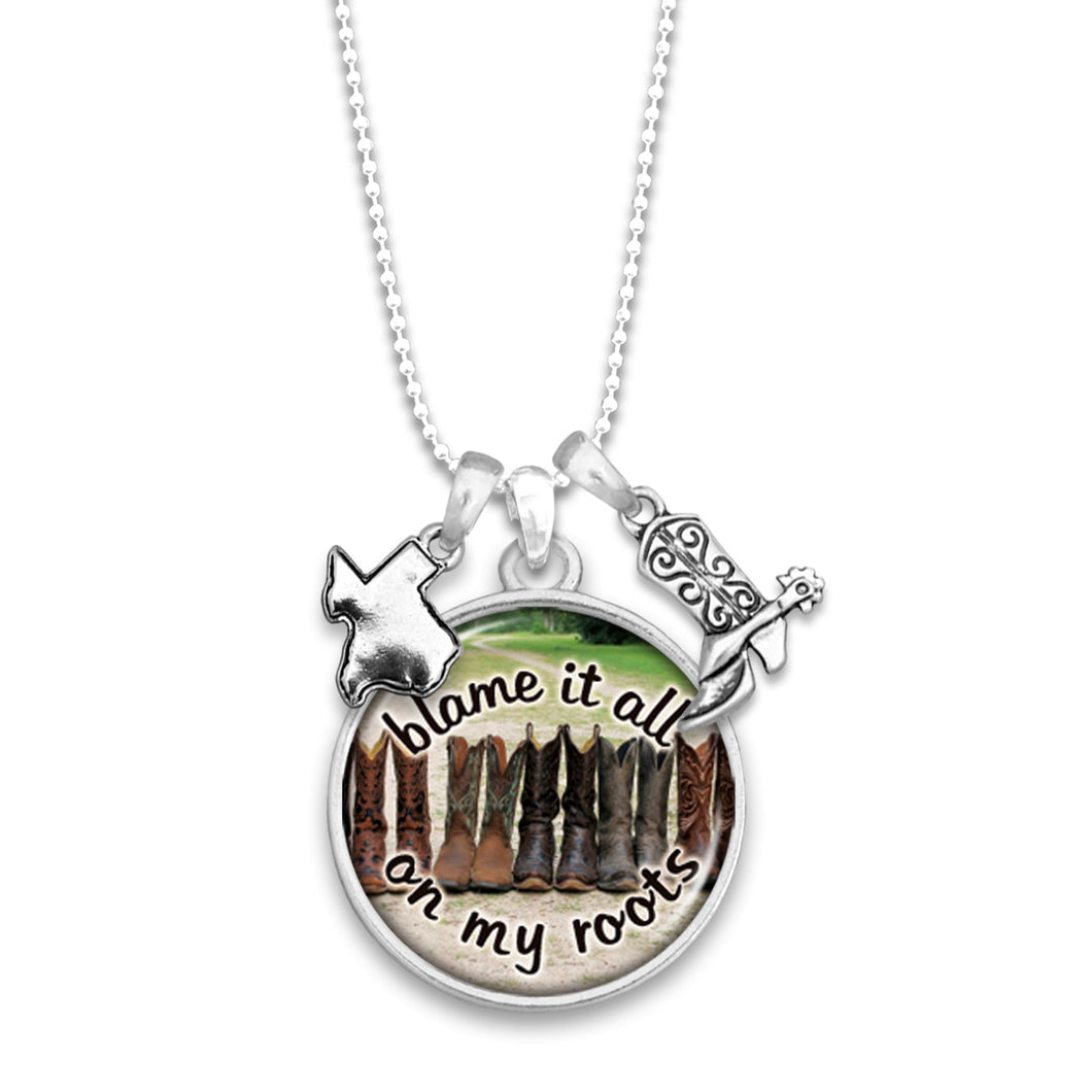Texas State Pride ''Blame It All On My Roots'' Necklace