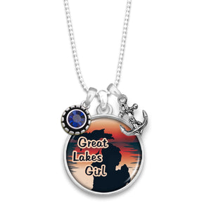 Michigan State Pride ''Great Lakes Girl'' Necklace