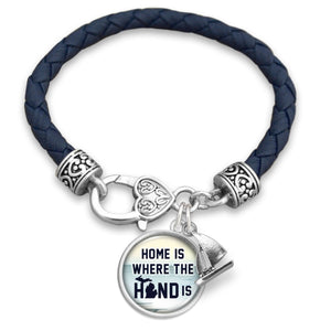 Michigan State Pride ''Leather Home Is Where The Hand Is'' Bracelet