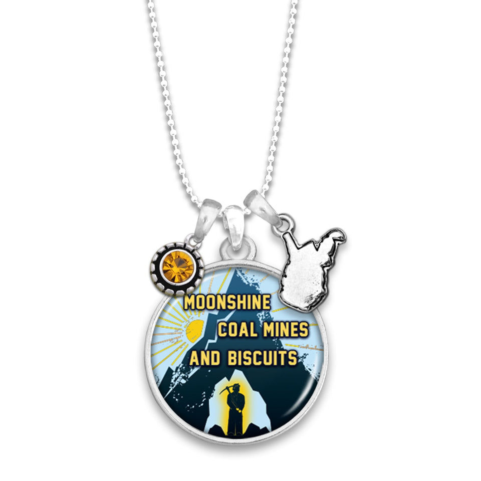 West Virginia State Pride ''Moonshine Coal Mines'' Necklace