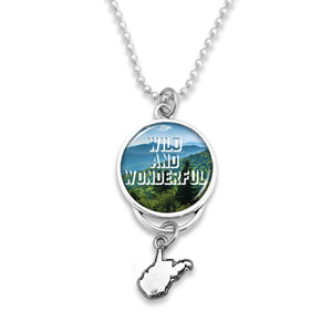 West Virginia State Pride ''Car Charm- Wild and Wonderful Rearview Mirror Charm'' Necklace