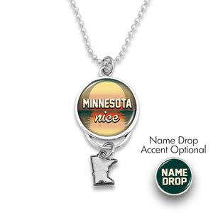 Minnesota State Pride ''Nice Rearview Mirror Charm'' Necklace