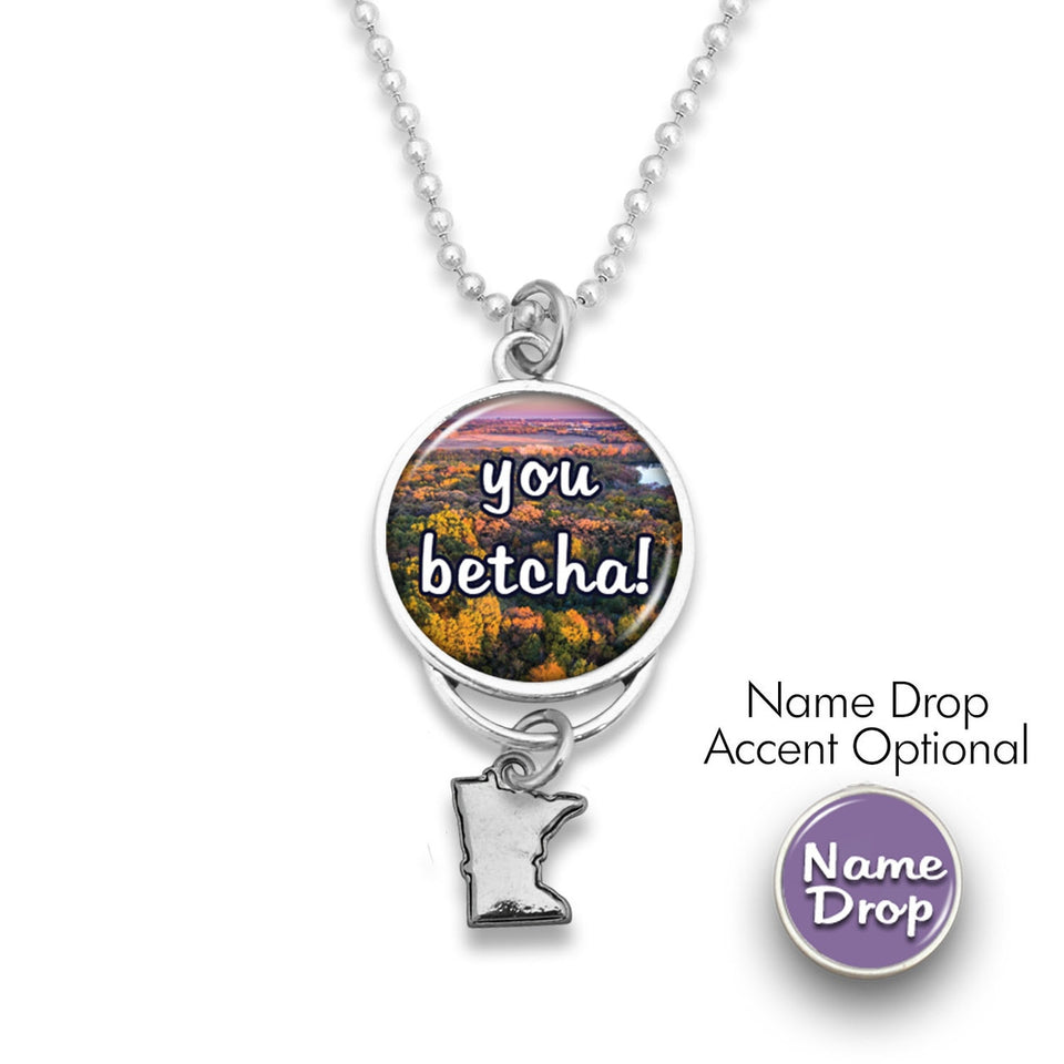 Minnesota State Pride ''You Betcha! Rearview Mirror Charm'' Necklace
