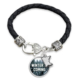Minnesota State Pride ''Winter Is Coming Leather'' Bracelet
